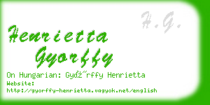 henrietta gyorffy business card